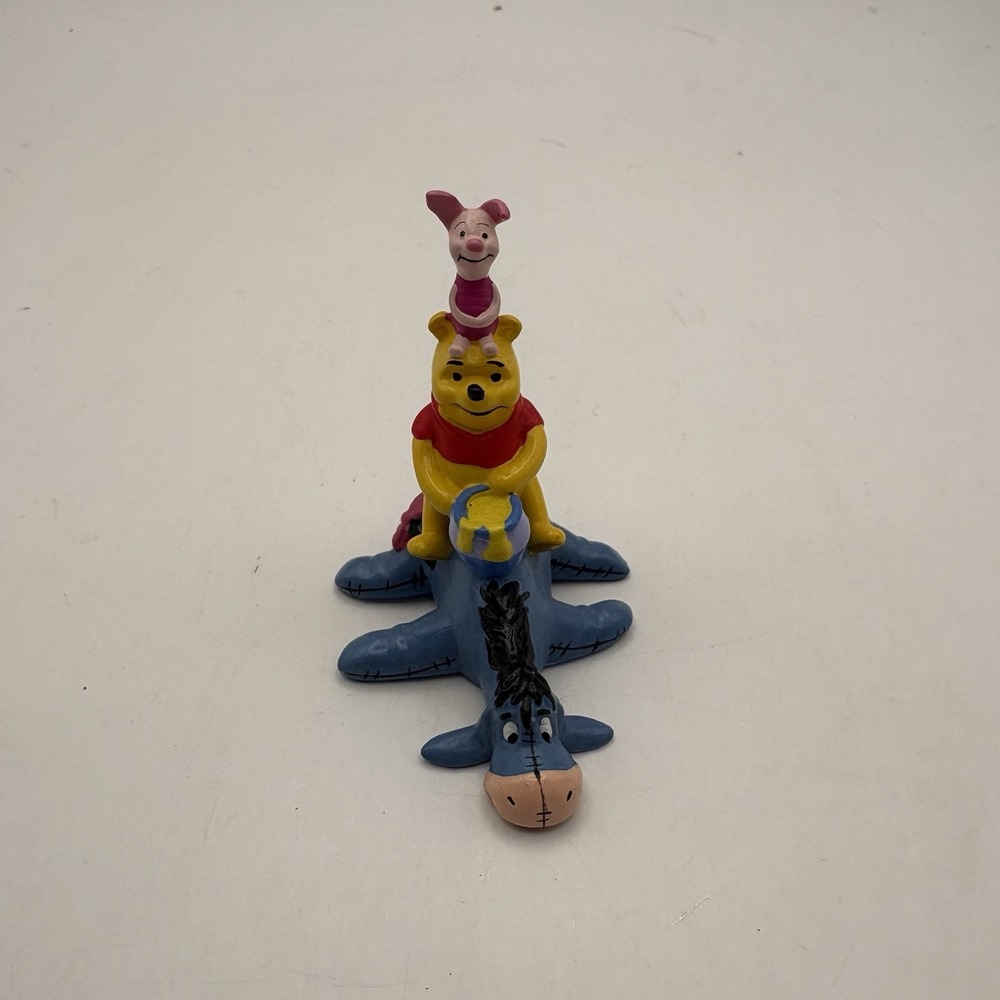 Disney Winnie the Pooh Eeyore & Piglet Plastic Figurine Decopac Topper 2.5" tall